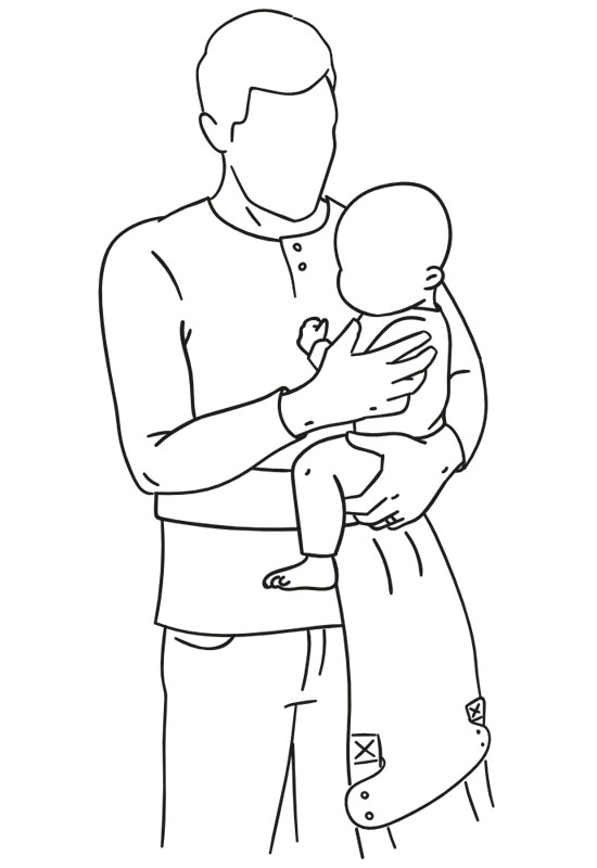 Marsupi instruction hip carry step 1